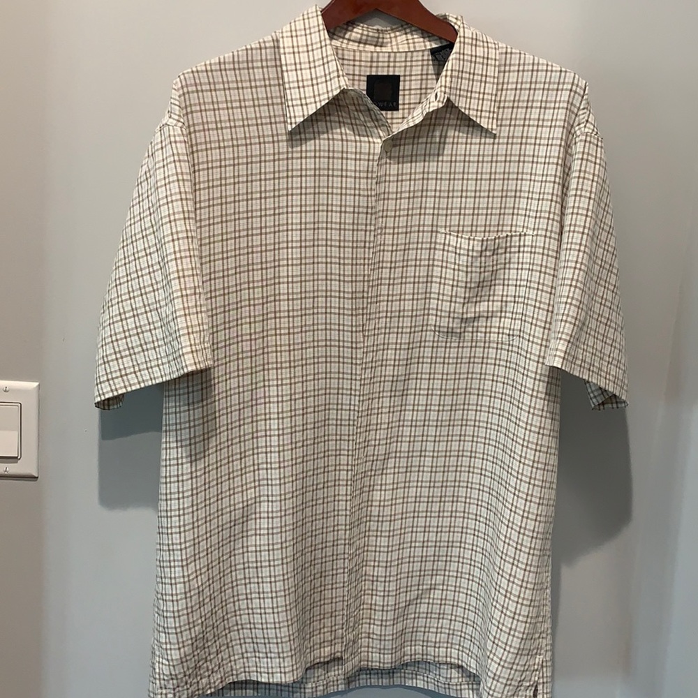 SQ Wear Rayon/Polyester Plaid button shirt